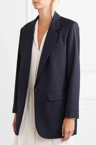 Shop Isabel Marant Étoile Nerix Houndstooth Wool Blazer In Midnight Blue