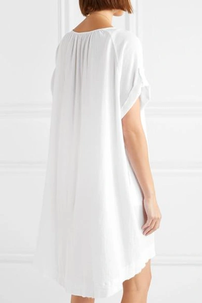 Shop Atm Anthony Thomas Melillo Cotton-gauze Mini Dress In White