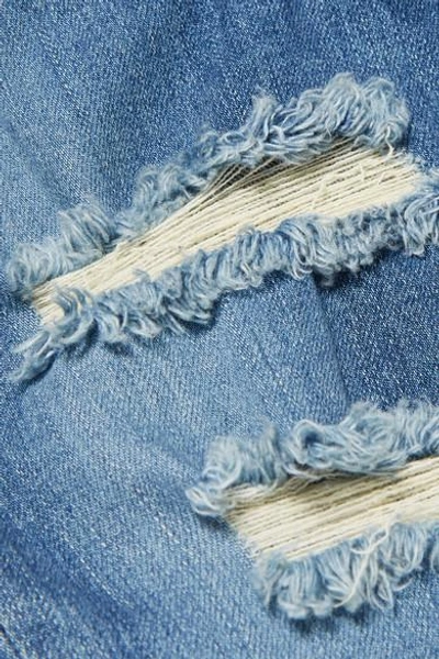 Shop 3x1 W4 Colette Cropped Distressed High-rise Slim-leg Jeans In Mid Denim
