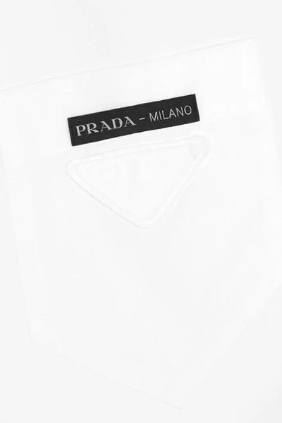 Shop Prada Cotton-poplin Shirt In White