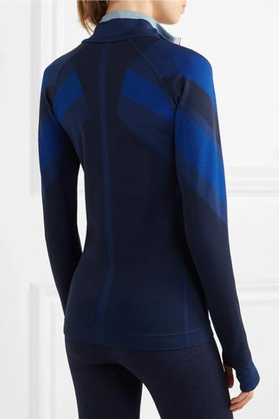 Shop Lndr Spright Paneled Stretch-knit Jacket In Navy