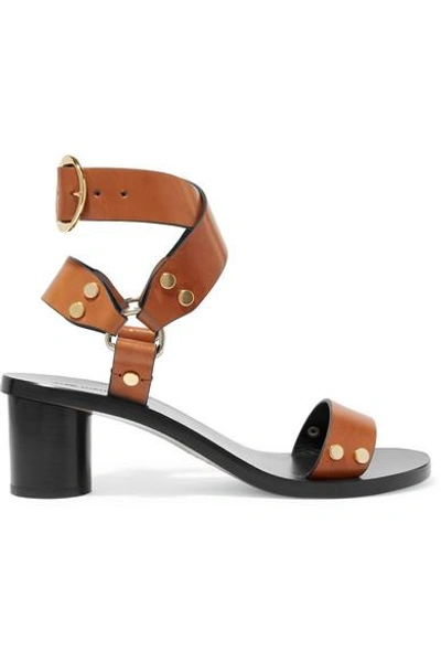 Shop Isabel Marant Jeyka Studded Leather Sandals In Brown