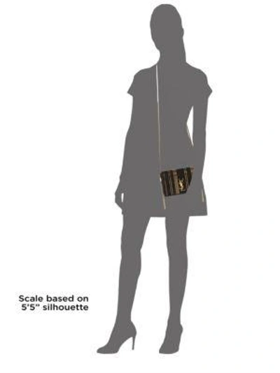 Shop Saint Laurent Small Kate Suede Shoulder Bag In Black Multi