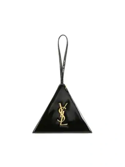 Shop Saint Laurent Leather Pyramid Bag In Noir