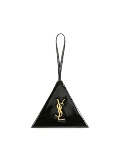 Shop Saint Laurent Leather Pyramid Bag In Noir