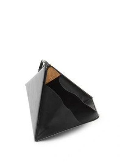 Shop Saint Laurent Leather Pyramid Bag In Noir
