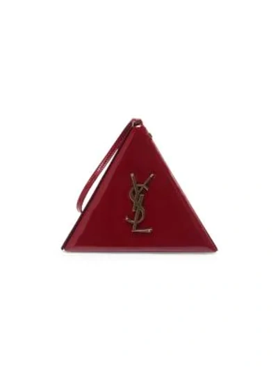 Shop Saint Laurent Pyramid Leather Box Bag In Rouge