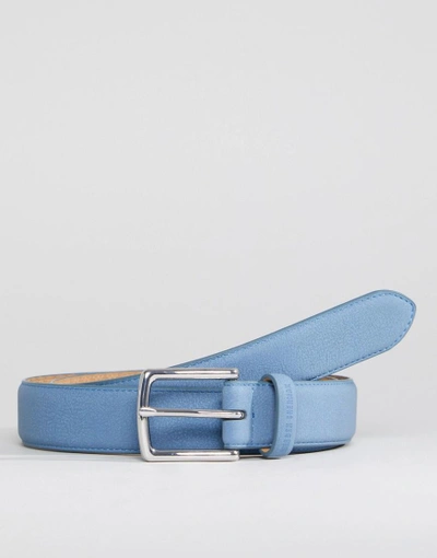 Shop Ben Sherman Skinny Leather Belt Blue - Blue