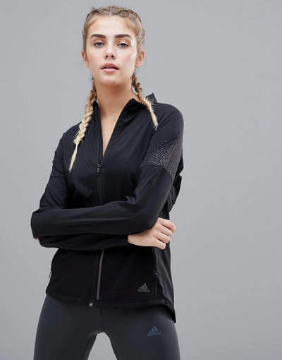 Shop Adidas Originals Adidas Running Supernova Jacket With Reflective Sleeves In Black