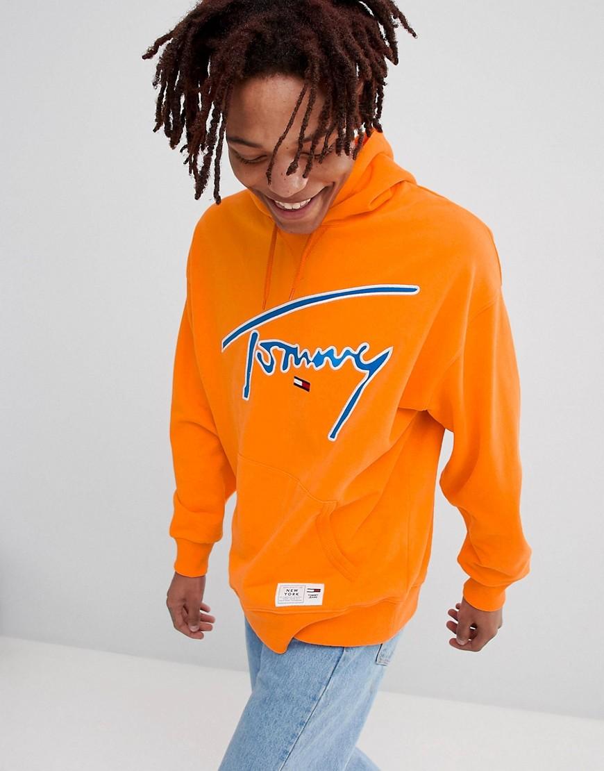 tommy jeans signature sweatshirt orange