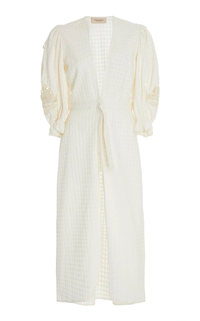 Shop Adriana Degreas Embroidered Robe In White