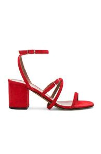 Shop Alumnae Strappy Ankle Wrap Sandals In Red In Camoscio Rosso