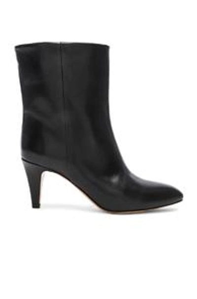 Shop Isabel Marant Leather Dailan Boots In Black
