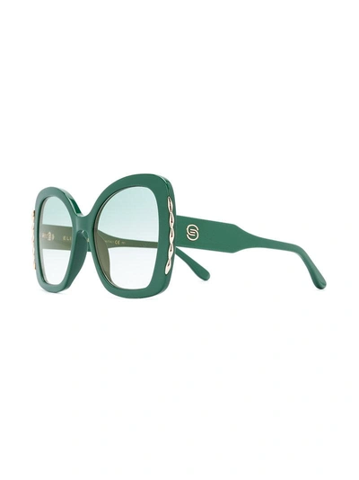 Shop Elie Saab Oversized Square Sunglasses - Green