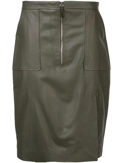 Shop Altuzarra Exposed Zipper Fitted Skirt - Green
