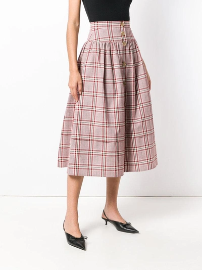 Shop Rejina Pyo Freya Checked Skirt - Red