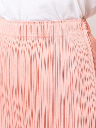 Shop Issey Miyake Pleats Please By  Pleated Straight Skirt - Pink