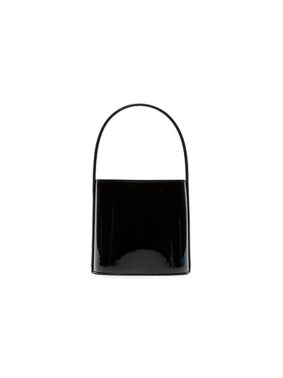 Shop Staud Black Bisset Patent Leather Bucket Bag
