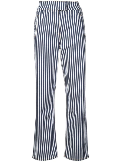 Shop Rockins Striped Tailored Trousers - Blue