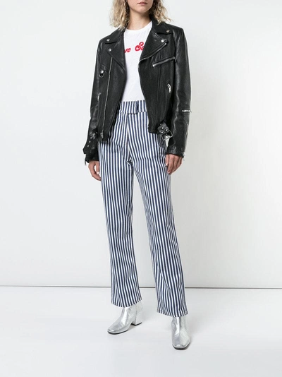 Shop Rockins Striped Tailored Trousers - Blue