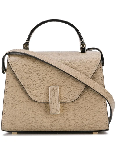 Shop Valextra Leather Mini Bag In Nude & Neutrals