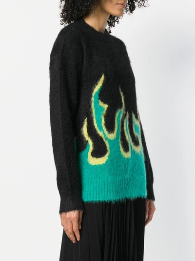 Shop Prada Flame Intarsia Sweater - Black