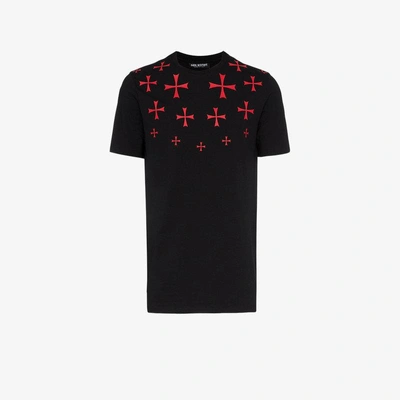 Shop Neil Barrett Cross T-shirt In Black