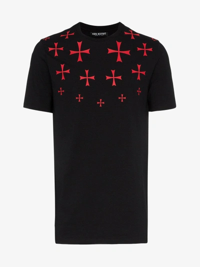 Shop Neil Barrett Cross T-shirt In Black