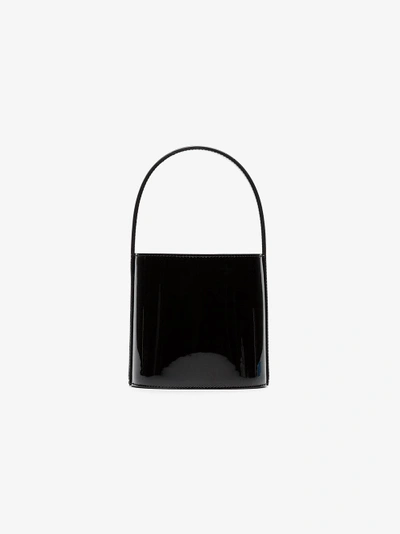 Shop Staud Black Bisset Patent Leather Bucket Bag