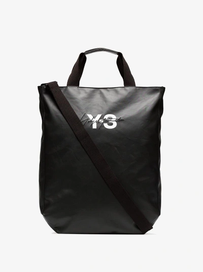 Shop Y-3 Black Logo Tote Bag