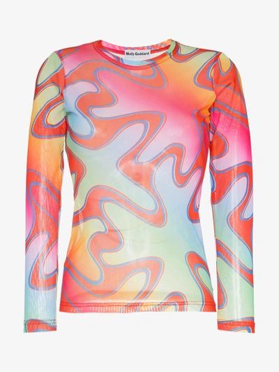 Shop Molly Goddard Freddie Long Sleeve Top In Multicolour