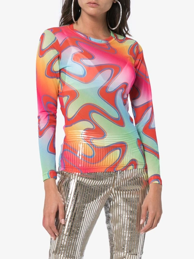 Shop Molly Goddard Freddie Long Sleeve Top In Multicolour