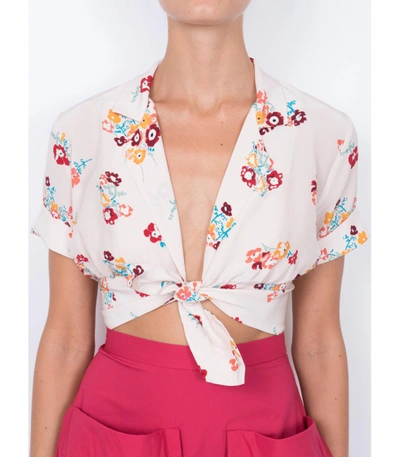 Shop Lhd Carles Crop Blouse In White