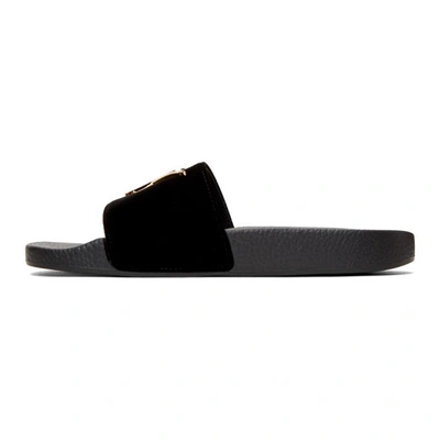 Shop Giuseppe Zanotti Black Burel Veronica Pool Slides