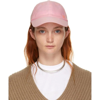 Shop Acne Studios Pink Carlo Face Cap