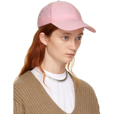 Shop Acne Studios Pink Carlo Face Cap