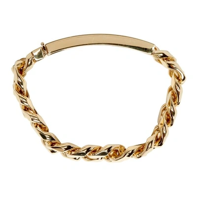 Shop Balmain Gold Logo Chain Bracelet In Or C0700