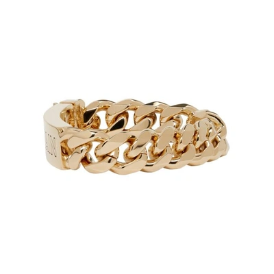 Shop Balmain Gold Logo Chain Bracelet In Or C0700
