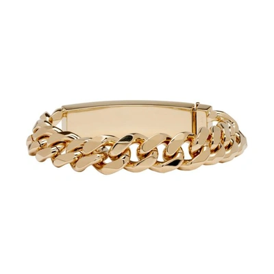 Shop Balmain Gold Logo Chain Bracelet In Or C0700