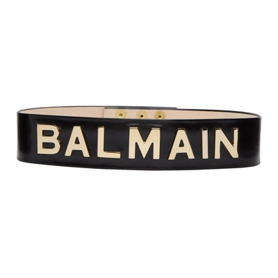 BALMAIN 黑色高腰徽标腰带