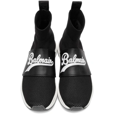 Shop Balmain Black Cameron High-top Sneakers