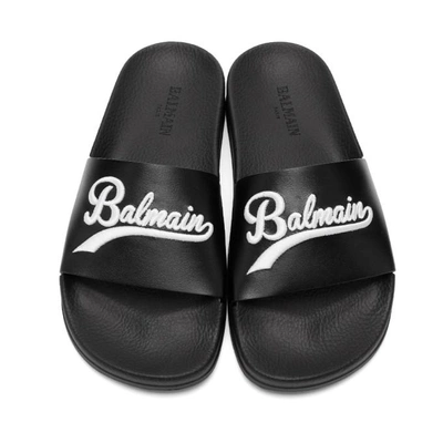 Shop Balmain Black Calypso Slides
