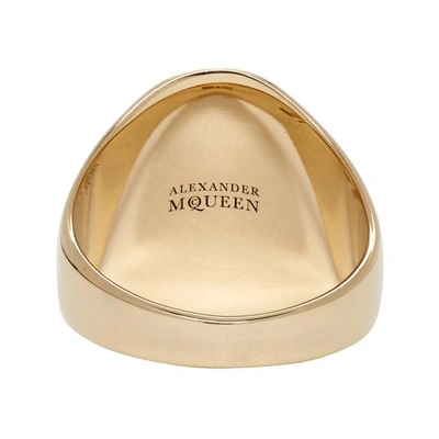 Shop Alexander Mcqueen Gold Skull Medallion Ring