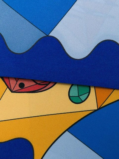 Shop Cha Val Milano Geometric Fish Print Scarf In Multicolour