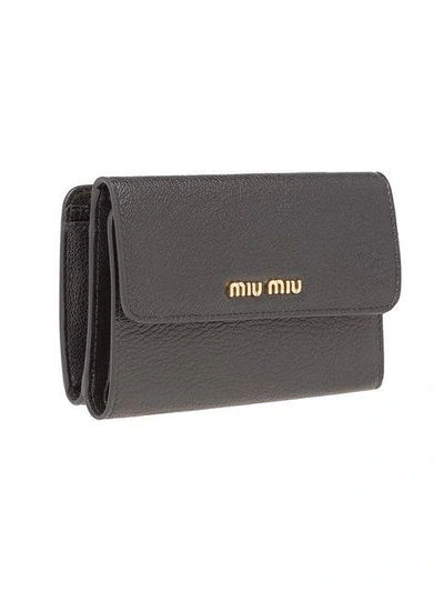 Shop Miu Miu Short Contintental Wallet - Black