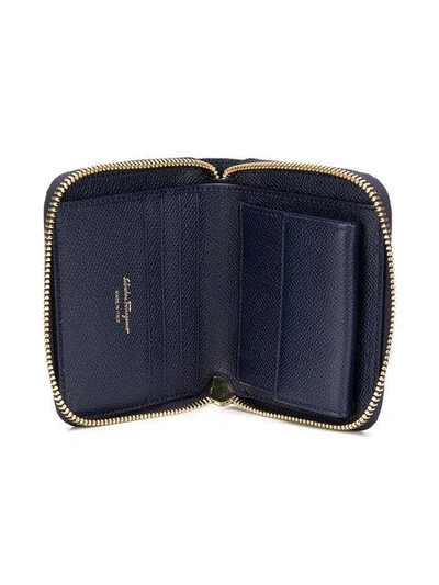 Shop Ferragamo Salvatore  Vara Compact Wallet - Blue