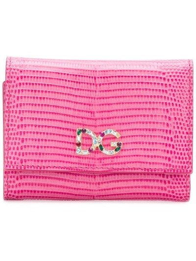 Shop Dolce & Gabbana Small Tri-fold Wallet - Pink