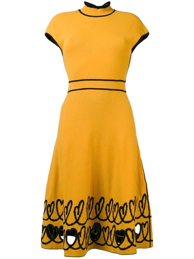 Shop Fendi Short-sleeve Knit Dress - Orange In Yellow & Orange