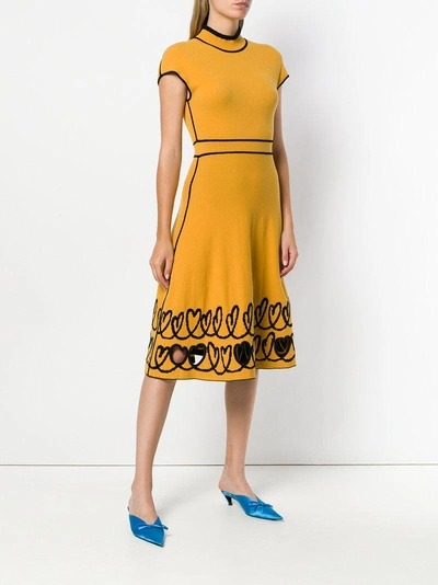 Shop Fendi Short-sleeve Knit Dress - Orange In Yellow & Orange