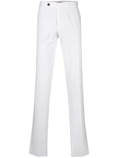 Shop Ermenegildo Zegna Straight Leg Trousers - White